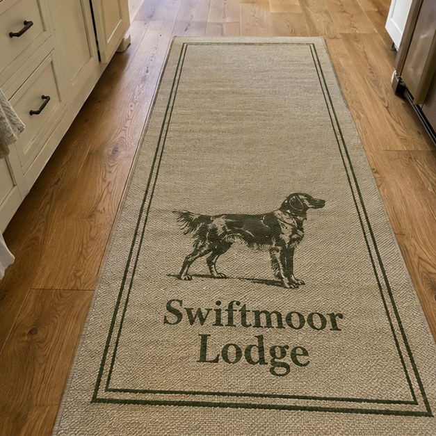 Area rugs with logo — customer photo